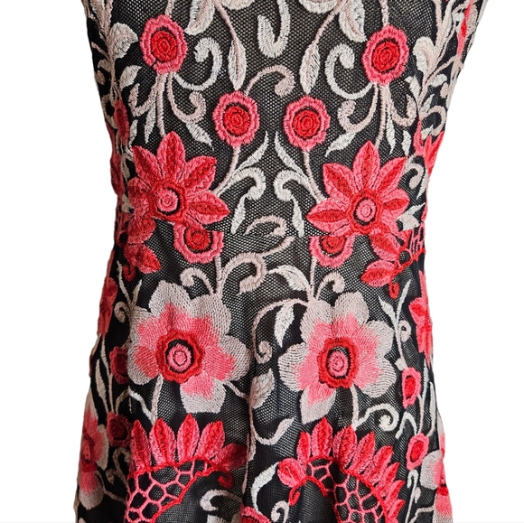 Anthropologie Yoana Baraschi Crisantemo Embroidered Lace Dress Sz 6 Fit & Flare - Picture 6 of 16